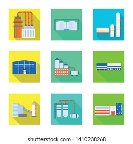Vector illustration of architecture and technology sign. Set of architecture and building stock symbol for web.