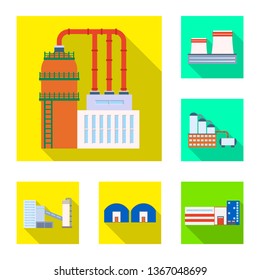 Vector illustration of architecture and technology symbol. Collection of architecture and building stock symbol for web.
