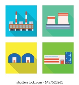 Vector illustration of architecture and technology symbol. Collection of architecture and building stock vector illustration.