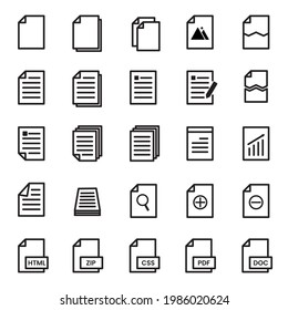 vector illustration of archive folder document file set icon with black line style. both for business graphic assets, web design, applications, banners, print media, etc.