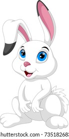 Vector Illustration Of Arctic Hare Cartoon Isolated On White Background