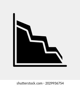 Vector illustration of area chart icon in solid style for any projects, use for website mobile app presentation