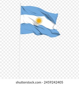 Vector illustration of Argentina flag on transparent background