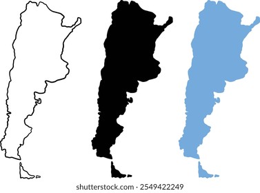 ilustração vetorial do mapa da argentina