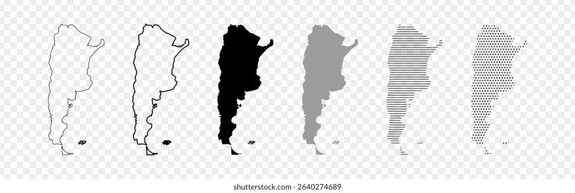Vector illustration of Argentina Map set on transparent background