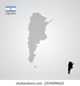 ilustración vectorial de la silueta de mapa argentino estilo de media tonalidad