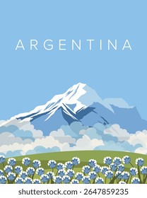 Ilustração vetorial. Argentina, cartaz, faixa, cartão postal, capa. Design moderno. Turismo.