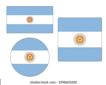 Vector illustration of Argentine Flag Set