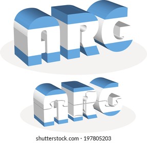 Vector illustration of Argentinian Flag in puzzle isolated on white background