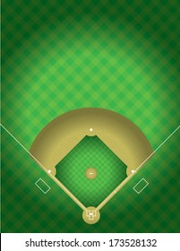 A vector illustration of the arial view of a baseball field. EPS 10. File contains transparencies.