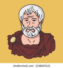 vector illustration of Aristotle Greek philosopher from Athens