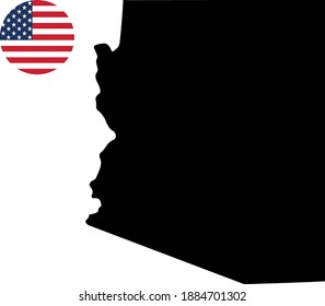 ilustración vectorial del mapa de Arizona con bandera estadounidense