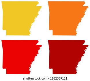 vector illustration of Arkansas maps