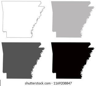 vector illustration of Arkansas maps