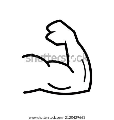 vector illustration of arm line icon on white background.