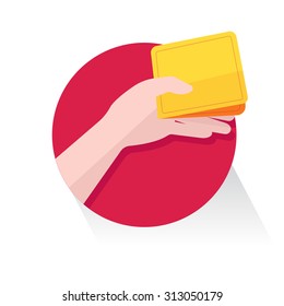 vector illustration arm wallet isolated on white background