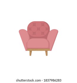 Vector illustration of a armchair in a flat style, a room decor element