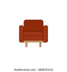 Vector illustration of a armchair in a flat style, a room decor element
