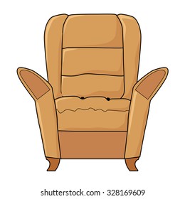 vector illustration of armchair, part of interior