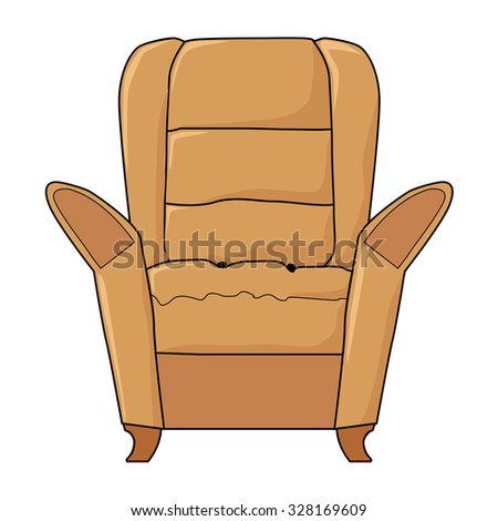 vector illustration of armchair, part of interior