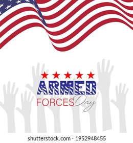 Vector Illustration of Armed forces day poster. Armed forces day template banner design