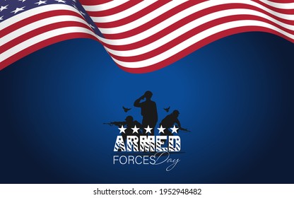 Vector Illustration of Armed forces day poster. Armed forces day template banner design