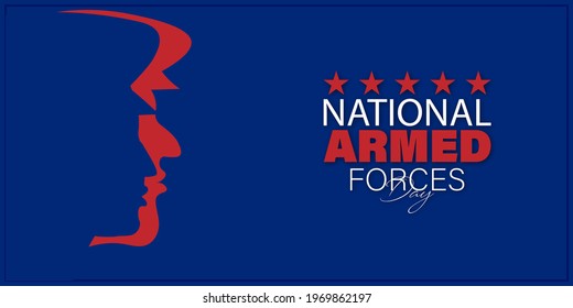 Vector Illustration of Armed forces day poster. Armed forces day template banner design
