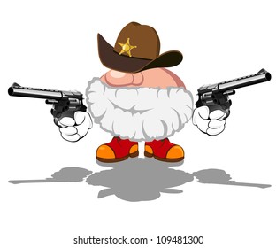 vector illustration of armed sheriff
