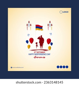 Vector illustration of Armenia Independence Day social media story feed template