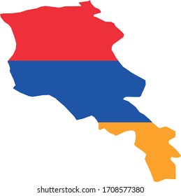 vector illustration of Armenia map with flag