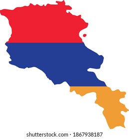 vector illustration of Armenia map and flag