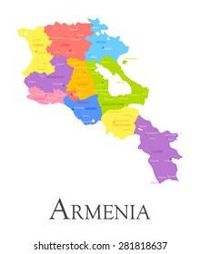 Vector illustration of Armenia regional map