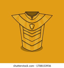 Ilustración vectorial de la armadura, diseño plano