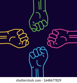 Ilustración del vector: "armas levantadas en protesta"