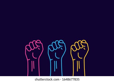 Vektorillustration: "Protest aufgewachsene Arme"