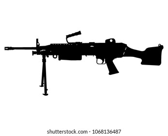 Vector illustration of an Army Machine Gun