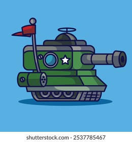 
vector illustration of an army steel tank icon