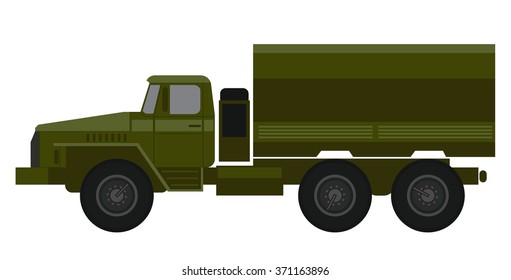 vector illustration of army truck. simple image