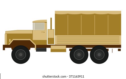 vector illustration of army truck. simple image 2