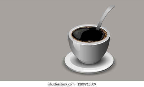 Vector illustration with aromatic coffee. Suitable for greeting card, poster and banner. Mobile background.