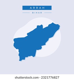 Vector de ilustración vector de la ciudad de Arrah mapa de la ciudad de india