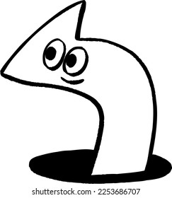 Vector illustration of an arrow coming out of a hole