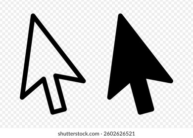 Vector illustration of arrow cursor icon set isolated on transparent background - Powered by Shutterstock - Get 15% off with code: PIKWIZARD15