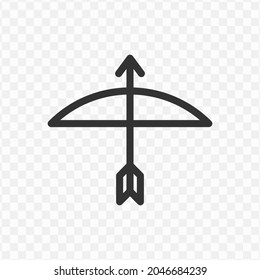 Vector illustration of arrow gun icon in dark color and transparent background(png).