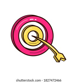 Vector illustration of arrow headed towards target