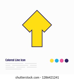 Vector illustration of arrow up icon colored line. Beautiful interface element also can be used as increase icon element.