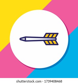 Vector illustration of arrow icon colored line. Beautiful sport element also can be used as darts icon element.