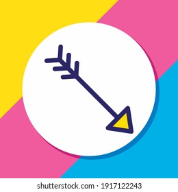 Vector illustration of arrow icon colored line. Beautiful entertainment element also can be used as bow icon element.