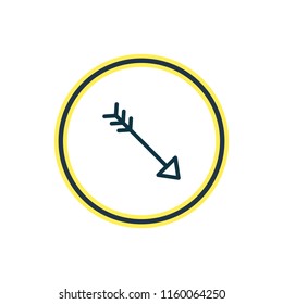 Vector illustration of arrow icon line. Beautiful joy element also can be used as bow icon element.