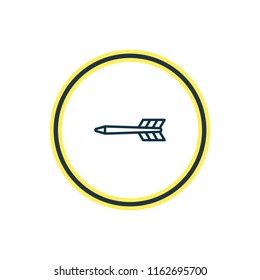 Vector illustration of arrow icon line. Beautiful athletic element also can be used as darts icon element.
